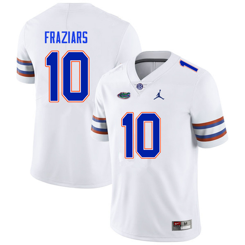 Men #10 Ja'Quavion Fraziars Florida Gators College Football Jerseys Sale-White